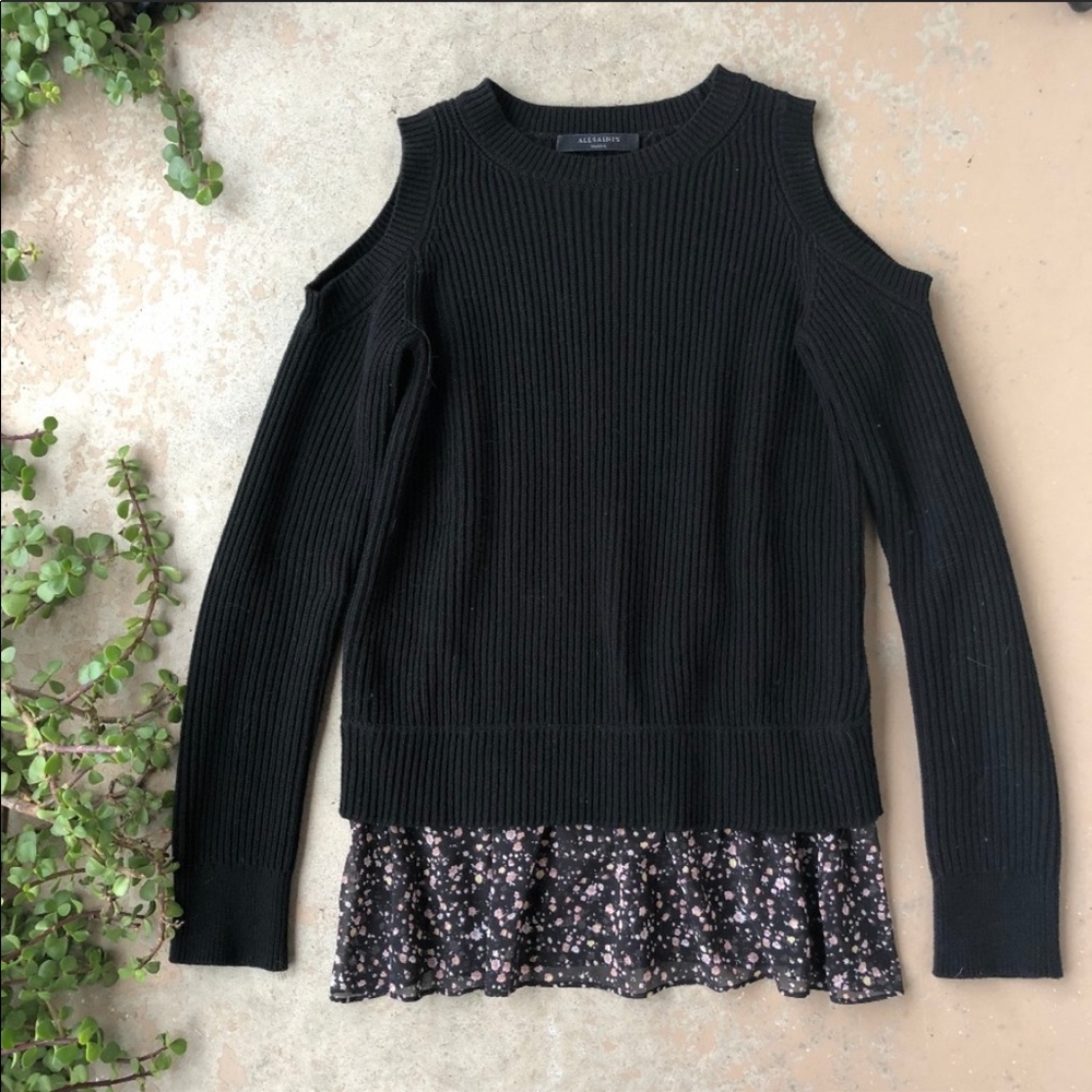 lol saints cold shoulder knitted top